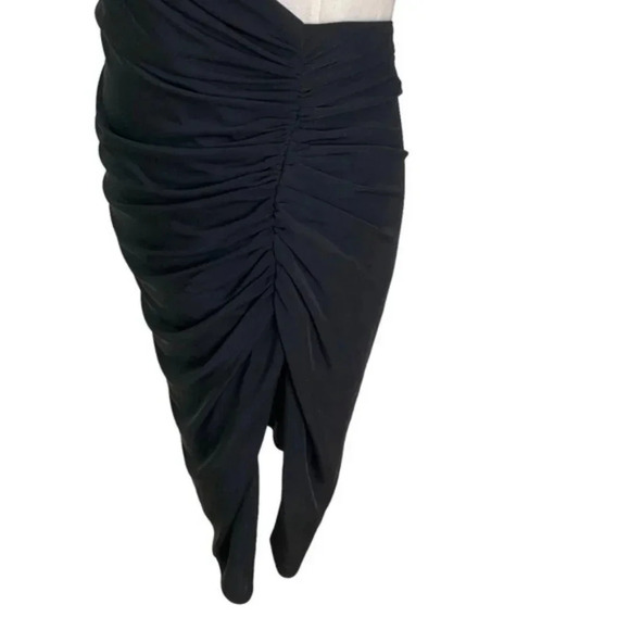 La Femme Halter Open Back Shirred Jersey Short Dress 29312 Black Size 10 NWT - Picture 6 of 11